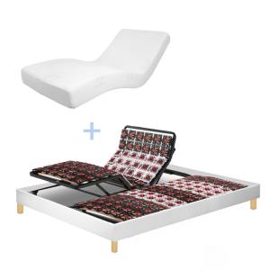 Lit electrique, matelas à mémoire de forme, contour simili…