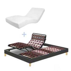 Lit electrique, matelas à mémoire de forme, contour tissu 1…