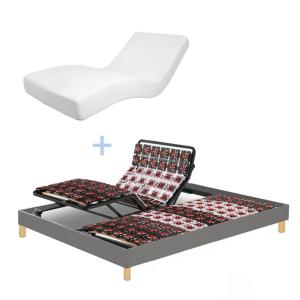 Lit electrique, matelas à mémoire de forme, contour tissu 2…