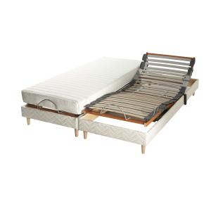 Lit electrique   matelas accueil latex sommier 2x80x200