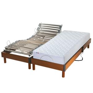 Lit Electrique   Matelas latex 3 zones fermeté 2x80x200