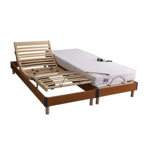 Lit electrique   matelas mousse ferme 2x80x200