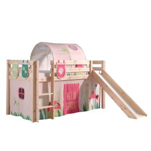 Lit mi-hauteur 90x200 toboggan sommier inclus housse spring…