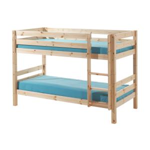 Lit superposé 90x200 hauteur 140 cm sommier inclus naturel
