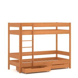 Lit superposé en pin massif 180x80 couleur teck