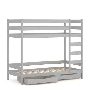 Lit superposé en pin massif 180x80 gris