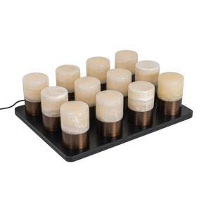 Lot 12 lampes de table bronze foncé RGBW rechargeables stat…