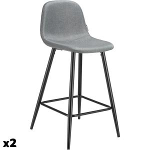 Lot 2 chaises de bar rembourrées avec dossier et repose-pie…