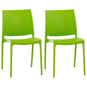 Lot 2 chaises de jardin empilables en plastique Vert