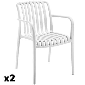 Lot 2 chaises de jardin empilables résistantes aux intempér…