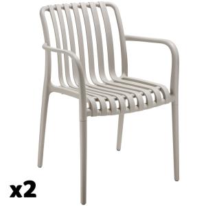 Lot 2 chaises de jardin empilables résistantes aux intempér…