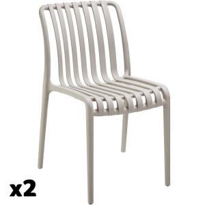 Lot 2 chaises de jardin résistantes intempéries empilables…