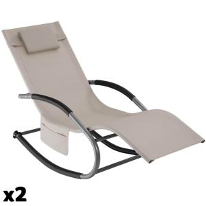 Lot 2 chaises longues de jardin ergonomique avec balancemen…
