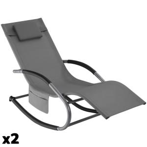Lot 2 chaises longues de jardin ergonomique avec balancemen…