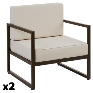 Lot 2 fauteuils de jardin rembourrage XXL revêtement déperl…