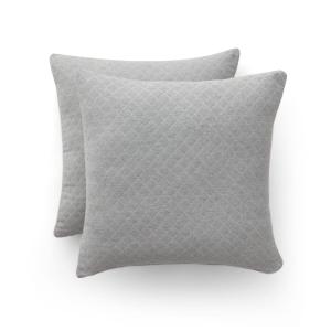 Lot 2 housse de coussin en coton losanges gris 45x45 cm