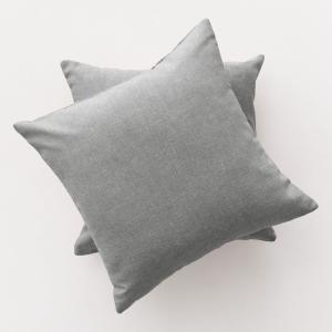 Lot 2 housse de coussin uni en coton doux gris foncé 45x45…