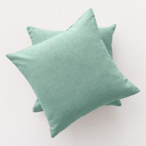 Lot 2 housse de coussin uni en coton doux vert d'eau 45x45…