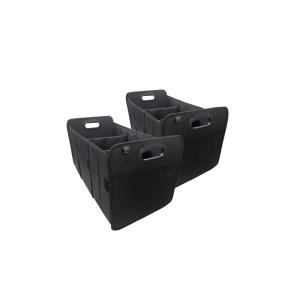 Lot 2 paniers de rangement en tissu noir 28 x 50 x 28 cm