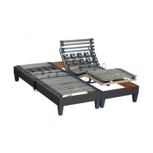 Lot 2 Sommiers relaxation electrique Anthracite 2x90x200