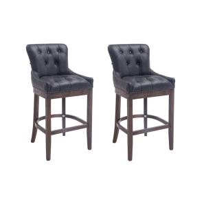 Lot 2 tabourets de bar avec pieds en bois assise en similic…