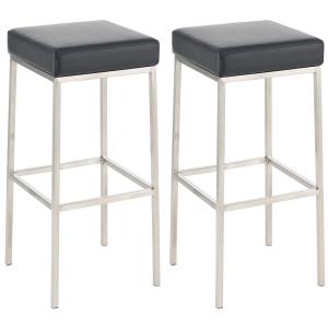 Lot 2 tabourets de bar avec pieds en métal en pvc et synthe…