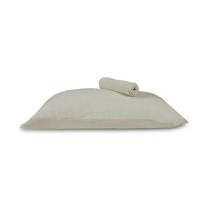 Lot 2 taies d'oreiller gaze de coton sable 50x70 cm