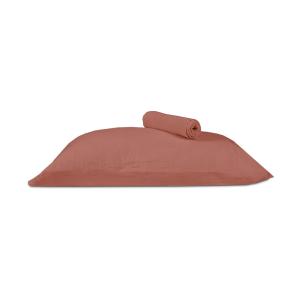 Lot 2 taies d'oreiller gaze de coton Terracotta 63x63 cm