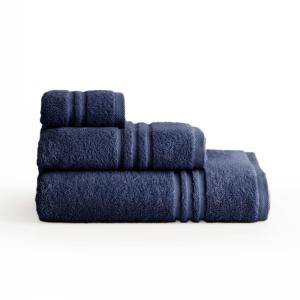 Lot 3 serviettes 700g  bain coton bleu foncé (30x50 50x100 …