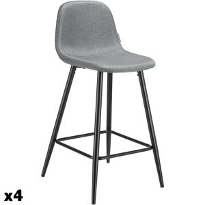 Lot 4 chaises de bar rembourrées avec dossier et repose-pie…