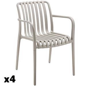 Lot 4 chaises de jardin empilables résistantes aux intempér…