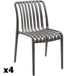 Lot 4 chaises de jardin résistantes intempéries empilables…