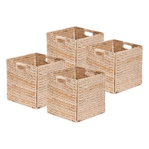 Lot 4 paniers de rangement poignées jacinthe d'eau 31 x 31…