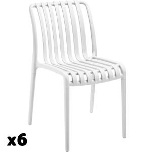 Lot 6 chaises de jardin résistantes intempéries empilables…