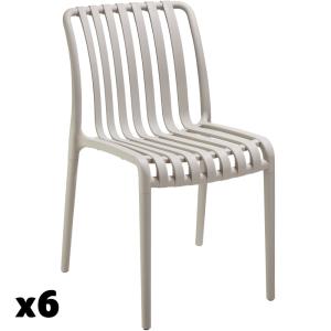 Lot 6 chaises de jardin résistantes intempéries empilables…