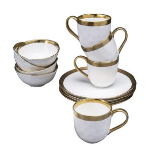 Lot 6 mugs, 6 bols, 6 assiettes plates en porcelaine blanch…