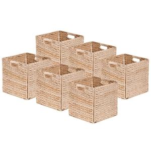 Lot 6 paniers pliables avec poignées jacinthe d'eau 31 x 31…