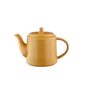 Lot de 1 carafes, théières & bocaux en grès jaune D13.5