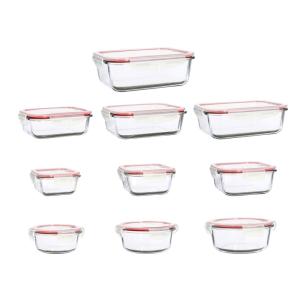 Lot de 10 boîtes hermétiques en verre