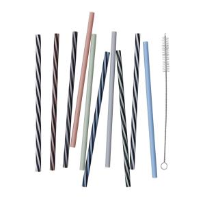 Lot de 10 pailles design