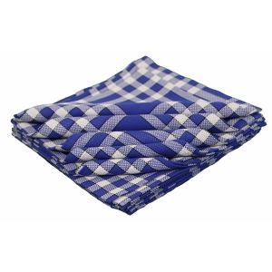 Lot de 10 serviettes de tables carreaux vichy en coton bleu