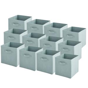 Lot de 12 bacs rangement  - vert Sauge 27x27x27cm