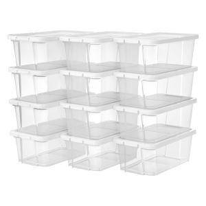 Lot de 12 Boîtes à Chaussures Transparentes avec couvercle