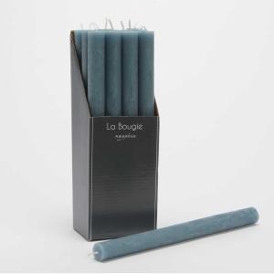 Lot de 12 bougie flambeau 25 cm   bleu en cire