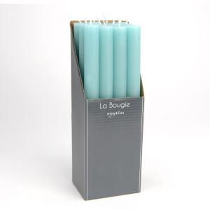 Lot de 12 bougie flambeau  azur  bleu en cire