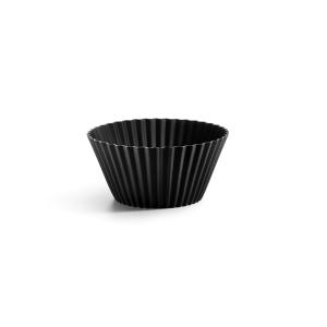 Lot de 12 moules à cupcakes de 7 cm noir en silicone