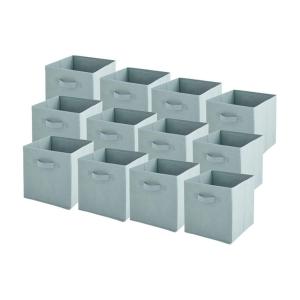 Lot de 12 paniers pliables en tissu vert sauge 31 x 31 x 31…