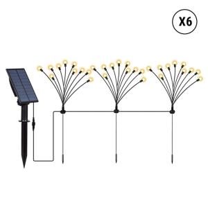 Lot de 18 torches solaires 180 boules Plastique Noir H70cm