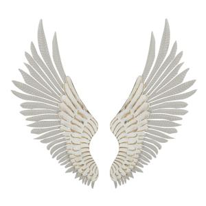 Lot de  2 ailes en métal et bois blanc 43,8x2,5x104 cm
