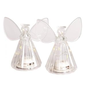 Lot de 2 ange 10cm LED Transparent